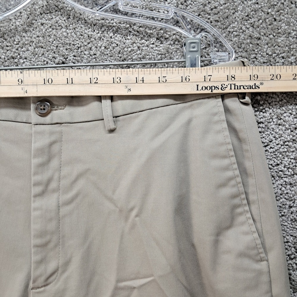 Haggar Mens Iron Free Premium Khaki Classic Fit Tan Pants Actual Size 38x26.5 - Picture 7 of 11